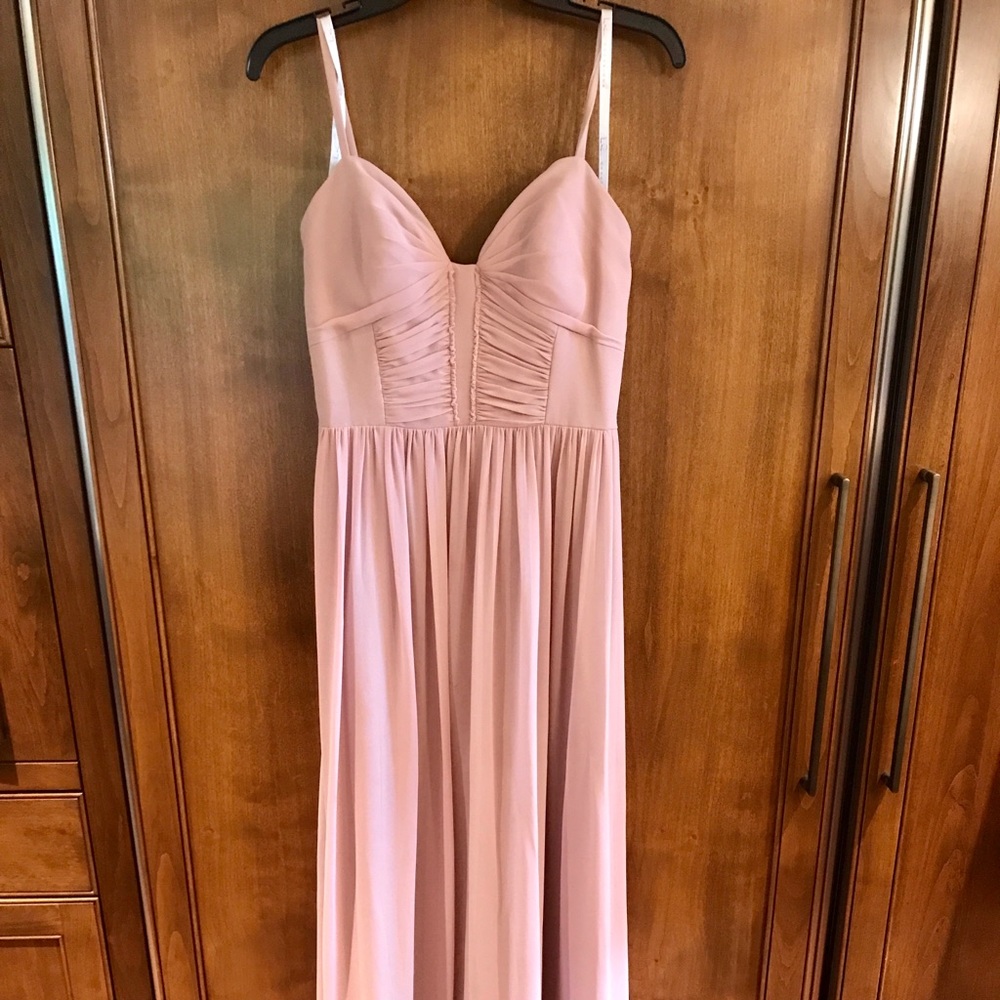 Miss Hayley Paige Ruffle Detail A-line Chiffon